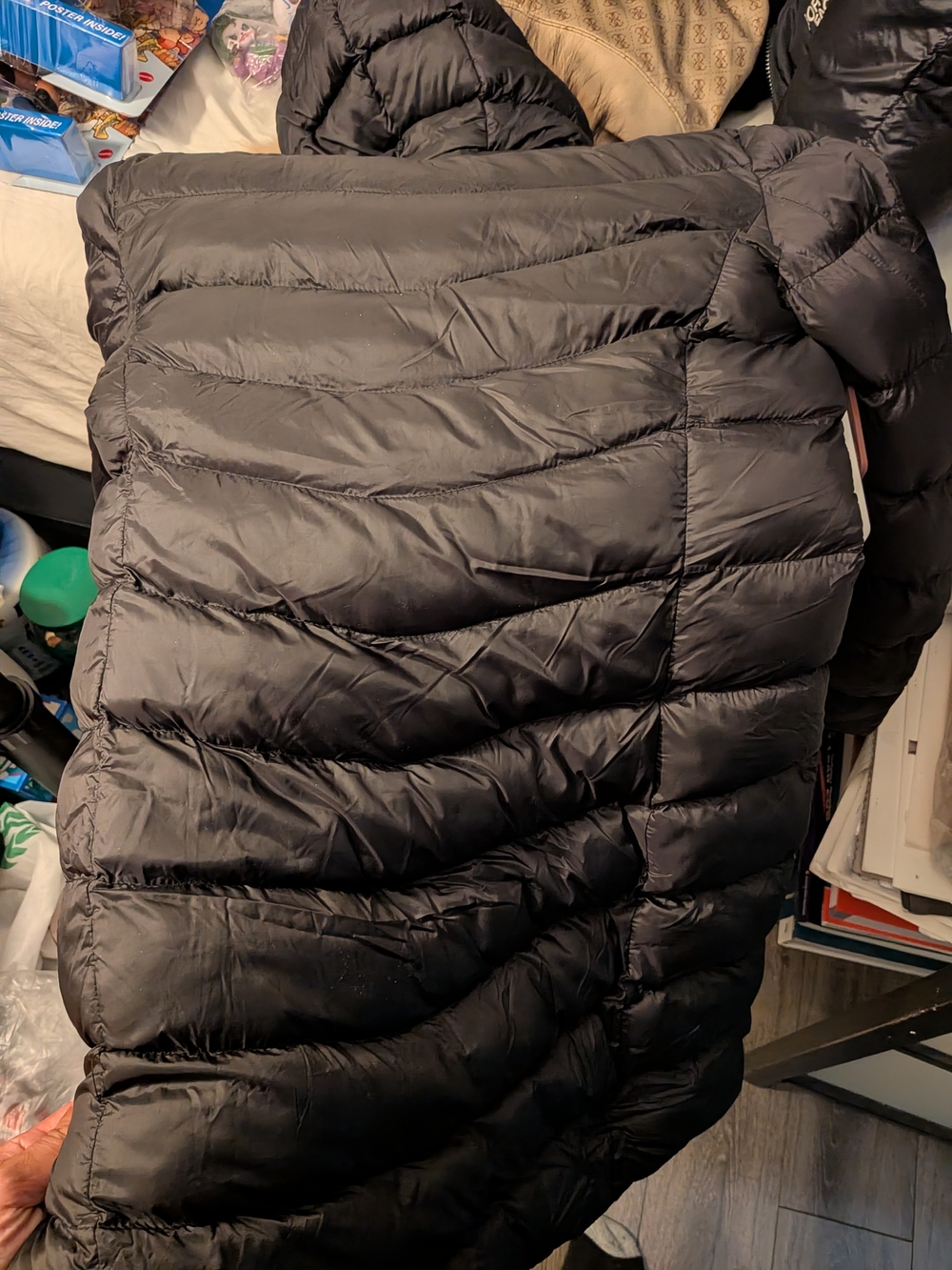 Moncler Black Quilted Puffer Jacket with Fur Trim Size 2 Women - Picture 4 of 4